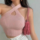 Cross Strappy Off Shoulder Sexy Crop Tops